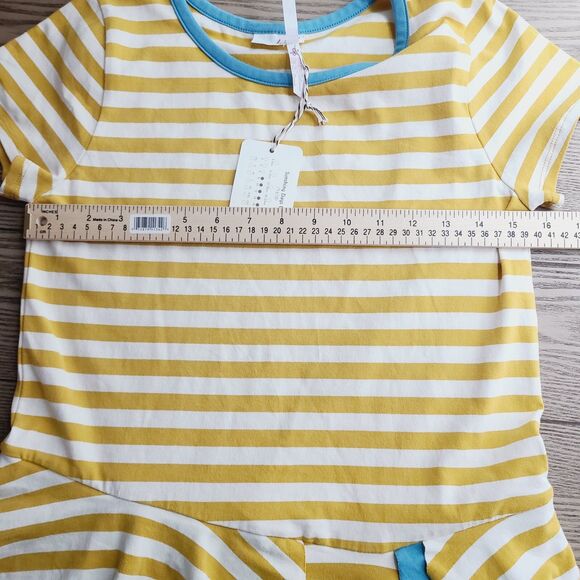 NEW Matilda Jane Sunshiny Days T-Shirt Dress Girls 14 Yellow Striped Knit Tiered - Picture 13 of 13